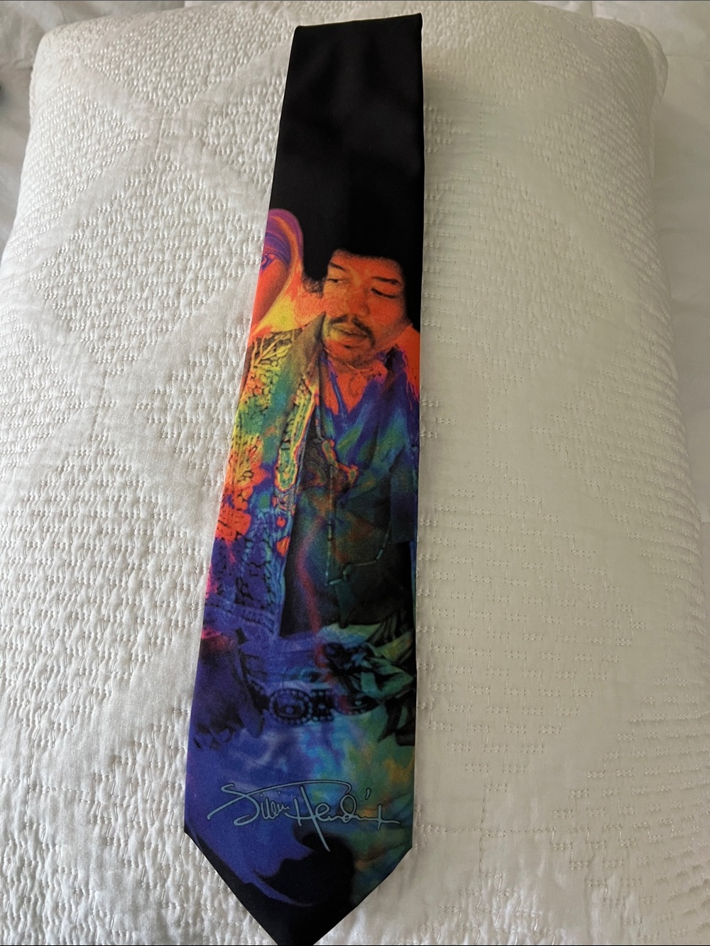 Ralph Marlin Psychedelic Hendrix Orange and Purple Graphic tie